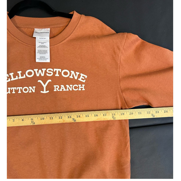 Yellowstone Crewneck Sweatshirt Size Small Orange Athletic Western - Picture 6 of 7